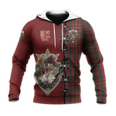 MacKinnon Tartan Hoodie - Lion Rampant And Celtic Thistle Style